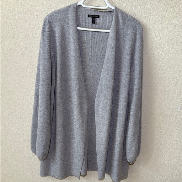 Eileen Fisher Metallic Merino Wool Open Cardigan - Picture 3 of 9